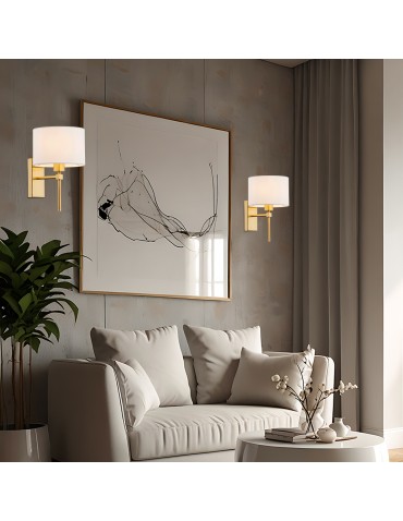Argon ABBANO wall lamp 1 pł. 1x15W (max) white brushed brass 8048 - product 2