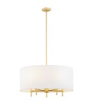 Hampton style pendant lamps - Argon ABBANO 5 fl. chandelier 5x7W (max) white brushed brass 2132 - product 1