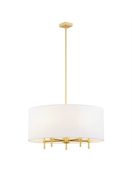 Argon ABBANO żyrandol 5 pł. 5x7W (max) biały mosiądz szczotkowany 2132