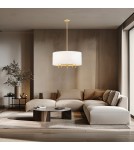 Hampton style pendant lamps - Argon ABBANO 5 fl. chandelier 5x7W (max) white brushed brass 2132 - product 2