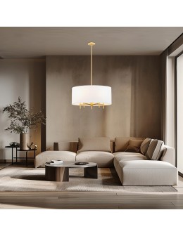 Argon ABBANO żyrandol 5 pł. 5x7W (max) biały mosiądz szczotkowany 2132 - produkt 2