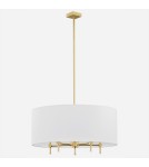 Hampton style pendant lamps - Argon ABBANO 5 fl. chandelier 5x7W (max) white brushed brass 2132 - product 4