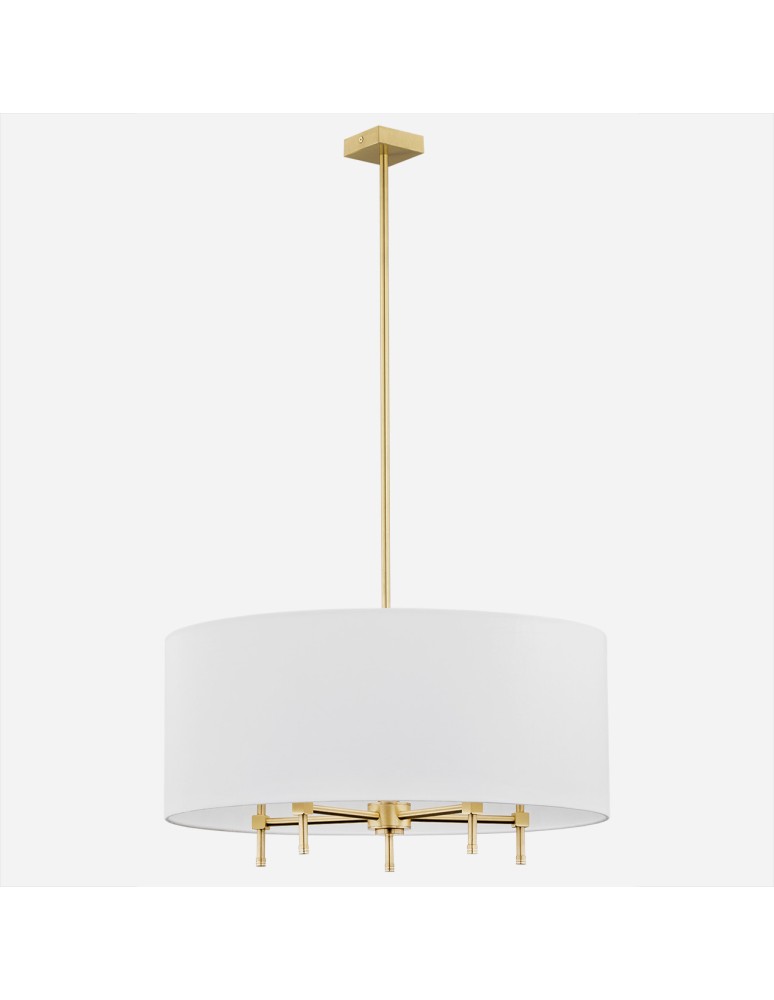 Hampton style pendant lamps - Argon ABBANO 5 fl. chandelier 5x7W (max) white brushed brass 2132 - product kolory-swiatla.pl 4