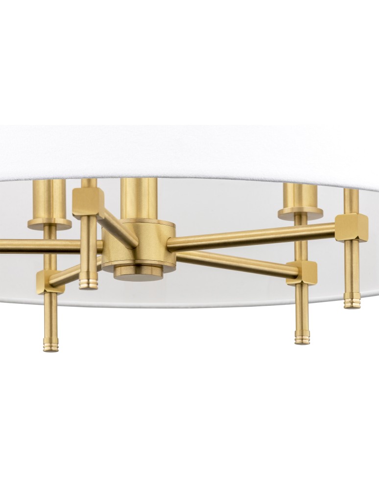 Hampton style pendant lamps - Argon ABBANO 5 fl. chandelier 5x7W (max) white brushed brass 2132 - product kolory-swiatla.pl 5