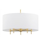 Hampton style pendant lamps - Argon ABBANO 5 fl. chandelier 5x7W (max) white brushed brass 2132 - product 6