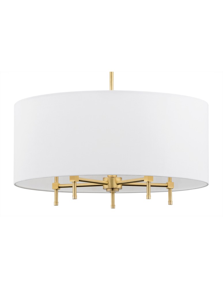 Hampton style pendant lamps - Argon ABBANO 5 fl. chandelier 5x7W (max) white brushed brass 2132 - product kolory-swiatla.pl 6