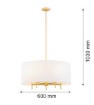 Hampton style pendant lamps - Argon ABBANO 5 fl. chandelier 5x7W (max) white brushed brass 2132 - product 8