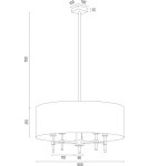 Hampton style pendant lamps - Argon ABBANO 5 fl. chandelier 5x7W (max) white brushed brass 2132 - product 9