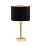 Table lamps with lampshade - Argon ABBANO 1-fl. table lamp 1x15W (max) black brushed brass 8049 - product 1
