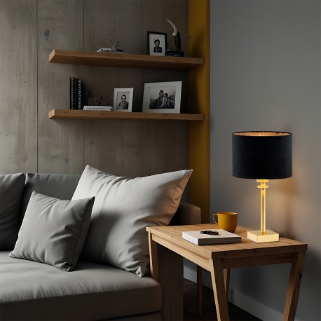 Argon ABBANO lampa stołowa 1 pł. 1x15W (max) czarny mosiądz szczotkowany 8049