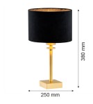 Table lamps with lampshade - Argon ABBANO 1-fl. table lamp 1x15W (max) black brushed brass 8049 - product 4