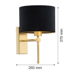 Wall lamps - Argon ABBANO wall lamp 1 pł. 1x15W (max) black brushed brass 8050 - product 1