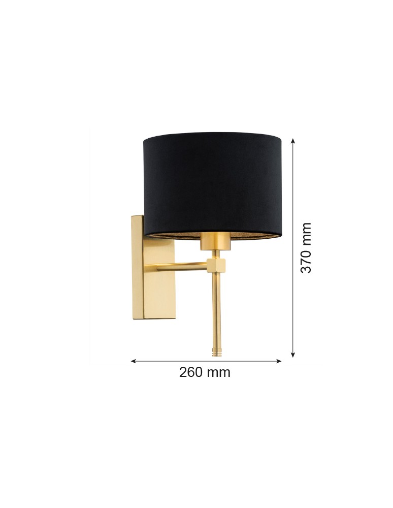 Wall lamps - Argon ABBANO wall lamp 1 pł. 1x15W (max) black brushed brass 8050 - product kolory-swiatla.pl 1
