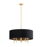 Hampton style chandeliers - Argon ABBANO 5 fl. chandelier 5x7W (max) black brushed brass 2133 - product 1
