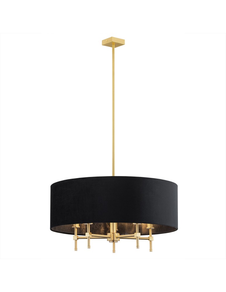 Hampton style chandeliers - Argon ABBANO 5 fl. chandelier 5x7W (max) black brushed brass 2133 - product kolory-swiatla.pl 1