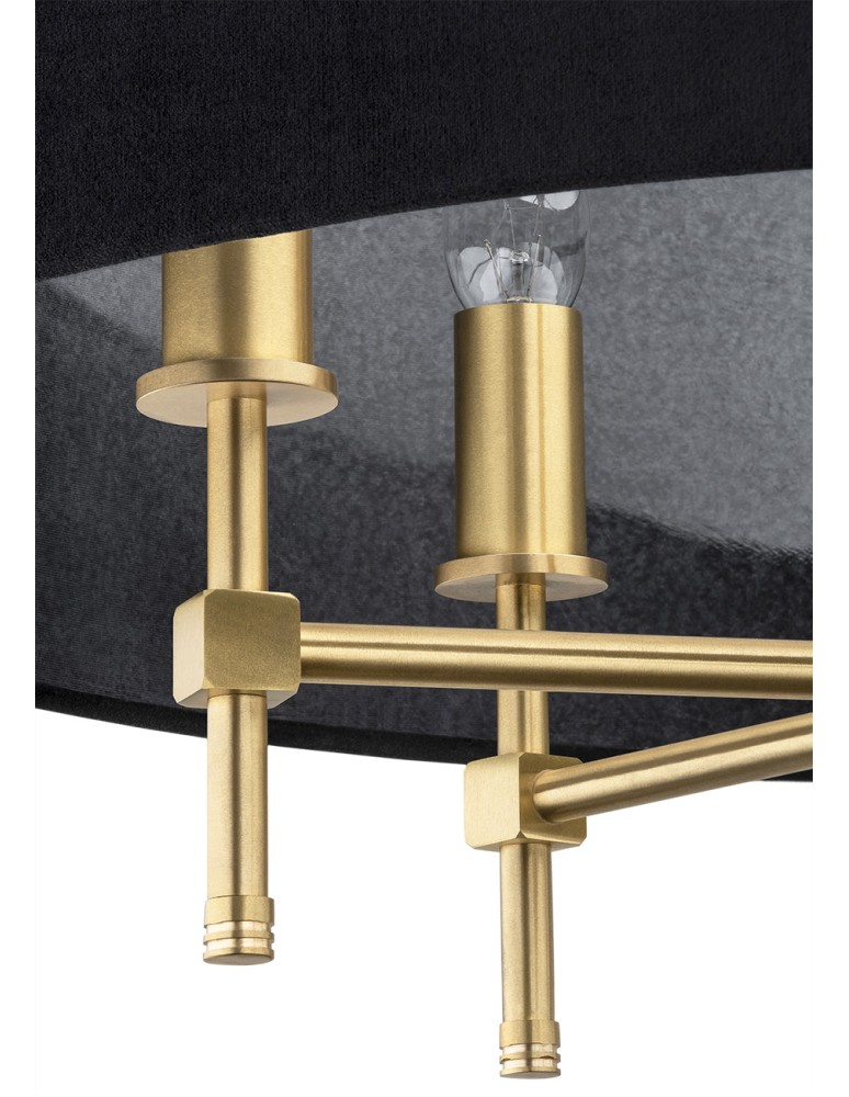 Hampton style chandeliers - Argon ABBANO 5 fl. chandelier 5x7W (max) black brushed brass 2133 - product kolory-swiatla.pl 4