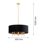 Hampton style chandeliers - Argon ABBANO 5 fl. chandelier 5x7W (max) black brushed brass 2133 - product 6