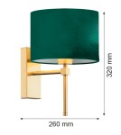 Argon ABBANO kinkiet 1 pł. 1x15W (max) zielony mosiądz szczotkowany 8107