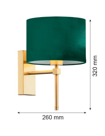 Argon ABBANO wall lamp 1 pł. 1x15W (max) green brushed brass 8107