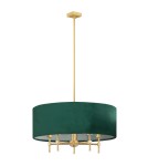 Hampton style chandeliers - Argon ABBANO 5 fl. chandelier 5x7W (max) green brushed brass 2146 - product 1