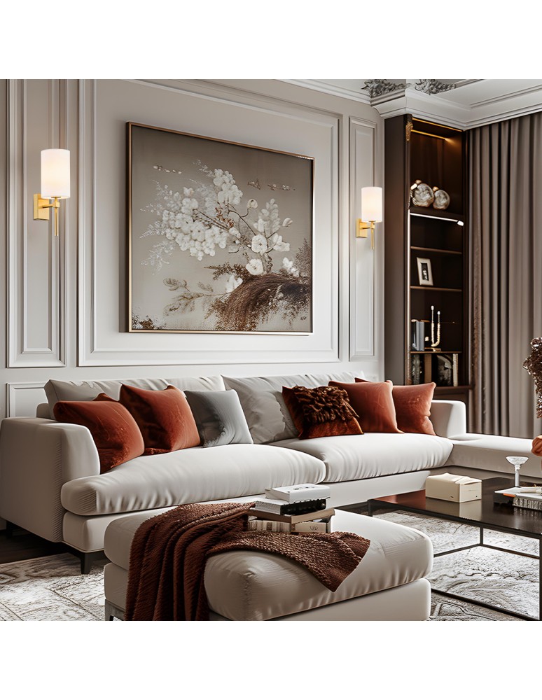 Modern wall lamps - Argon ABRUZZO wall lamp 1 pł. 1x7W (max) white brushed brass 8034 - product kolory-swiatla.pl 2