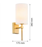 Modern wall lamps - Argon ABRUZZO wall lamp 1 pł. 1x7W (max) white brushed brass 8034 - product 5
