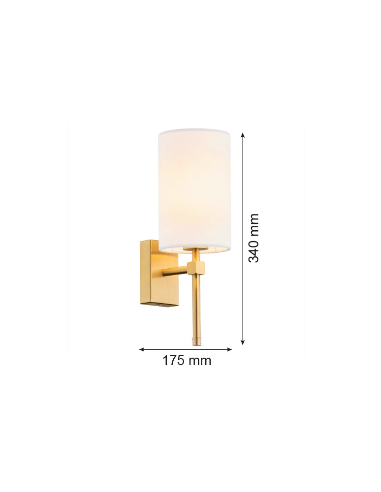 Modern wall lamps - Argon ABRUZZO wall lamp 1 pł. 1x7W (max) white brushed brass 8034 - product kolory-swiatla.pl 5