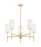 Hampton style chandeliers - Argon ABRUZZO 5 fl. chandelier 5x7W (max) white brushed brass 2134 - product 1