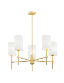 Argon ABRUZZO żyrandol 5 pł. 5x7W (max) biały mosiądz szczotkowany 2134