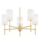 Hampton style chandeliers - Argon ABRUZZO 5 fl. chandelier 5x7W (max) white brushed brass 2134 - product 3