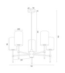 Hampton style chandeliers - Argon ABRUZZO 5 fl. chandelier 5x7W (max) white brushed brass 2134 - product 7