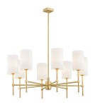 Hampton style chandeliers - Argon ABRUZZO 8 fl. chandelier 8x7W (max) white brushed brass 5051 - product 1