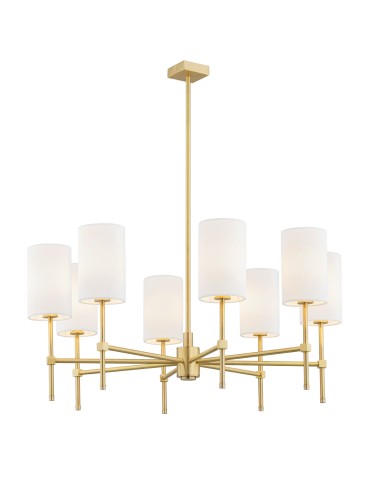 Argon ABRUZZO 8 fl. chandelier 8x7W (max) white brushed brass 5051