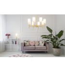 Hampton style chandeliers - Argon ABRUZZO 8 fl. chandelier 8x7W (max) white brushed brass 5051 - product 2