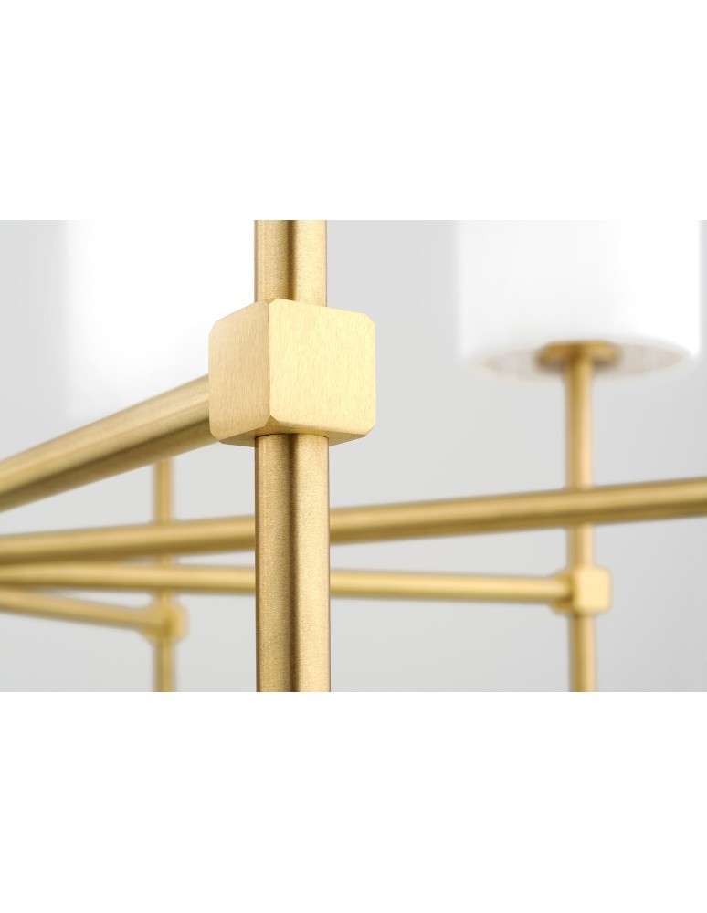 Hampton style chandeliers - Argon ABRUZZO 8 fl. chandelier 8x7W (max) white brushed brass 5051 - product kolory-swiatla.pl 5