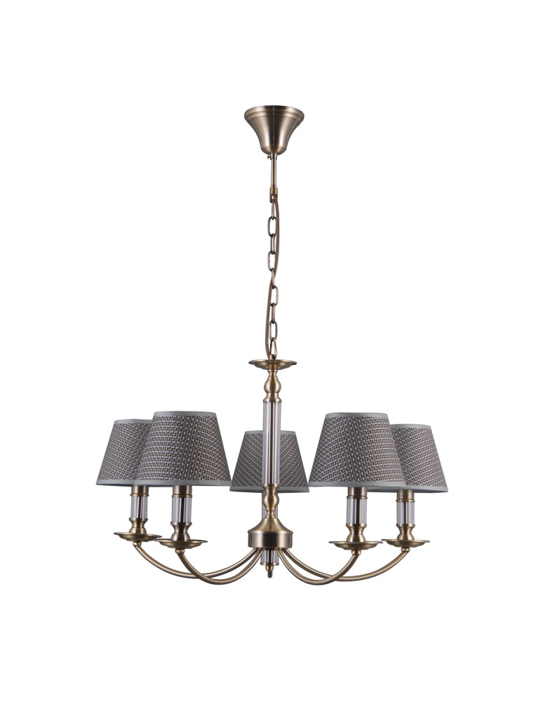 Retro chandeliers - ITALUX ZANOBI Pendant Gray 5xE14 PND-43272-5 - product kolory-swiatla.pl 1