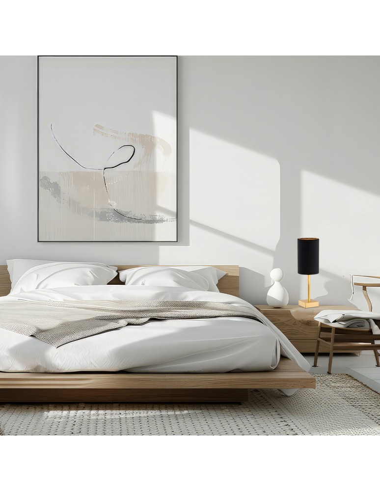 Table lamps with lampshade - Argon ABRUZZO 1 fl. table lamp 1x7W (max) black brushed brass 8031 - product kolory-swiatla.pl 2