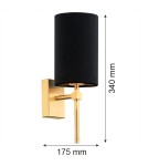 Modern wall lamps - Argon ABRUZZO wall lamp 1 pł. 1x7W (max) black brushed brass 8035 - product 5
