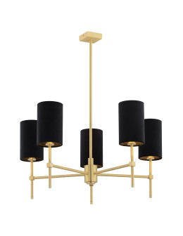 Argon ABRUZZO żyrandol 5 pł. 5x7W (max) czarny mosiądz szczotkowany 2135