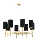 Hampton style chandeliers - Argon ABRUZZO 8 fl. chandelier 8x7W (max) black brushed brass 5052 - product 1