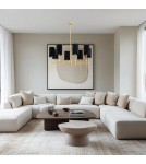 Hampton style chandeliers - Argon ABRUZZO 8 fl. chandelier 8x7W (max) black brushed brass 5052 - product 2