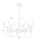 Hampton style chandeliers - Argon ABRUZZO 8 fl. chandelier 8x7W (max) black brushed brass 5052 - product 6