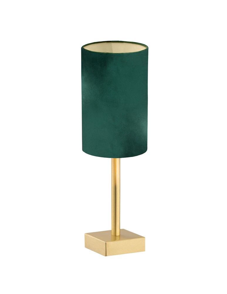 Table lamps with lampshade - Argon ABRUZZO 1 fl. table lamp 1x7W (max) green brushed brass 8108 - product kolory-swiatla.pl 1