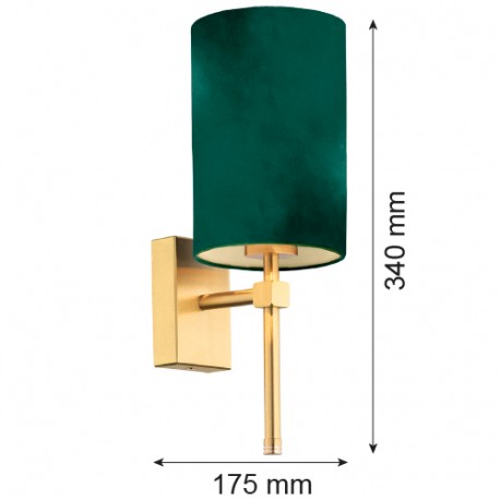 Argon ABRUZZO kinkiet 1 pł. 1x7W (max) zielony mosiądz szczotkowany 8109