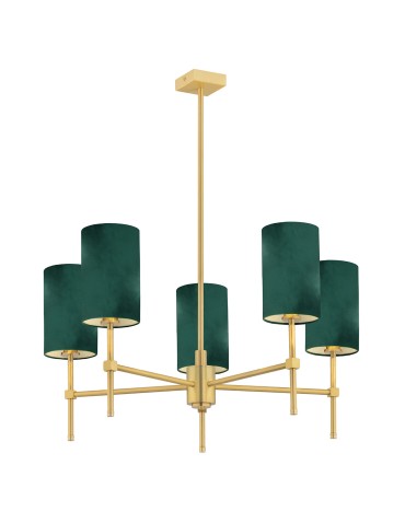 Argon ABRUZZO 5 fl. chandelier 5x7W (max) green brushed brass 2147