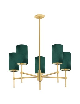 Argon ABRUZZO żyrandol 5 pł. 5x7W (max) zielony mosiądz szczotkowany 2147