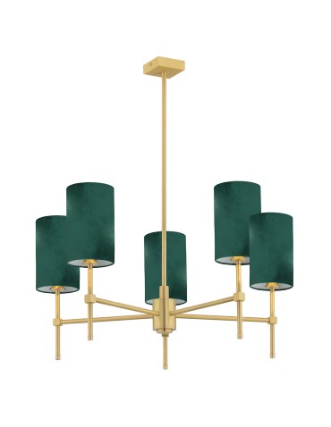 Argon ABRUZZO żyrandol 5 pł. 5x7W (max) zielony mosiądz szczotkowany 2147 - produkt 2