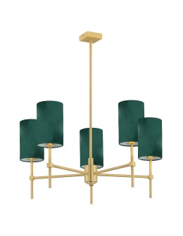 Argon ABRUZZO żyrandol 5 pł. 5x7W (max) zielony mosiądz szczotkowany 2147 - produkt 2