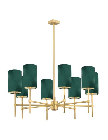Argon ABRUZZO 8 fl. chandelier 8x7W (max) green brushed brass 5055