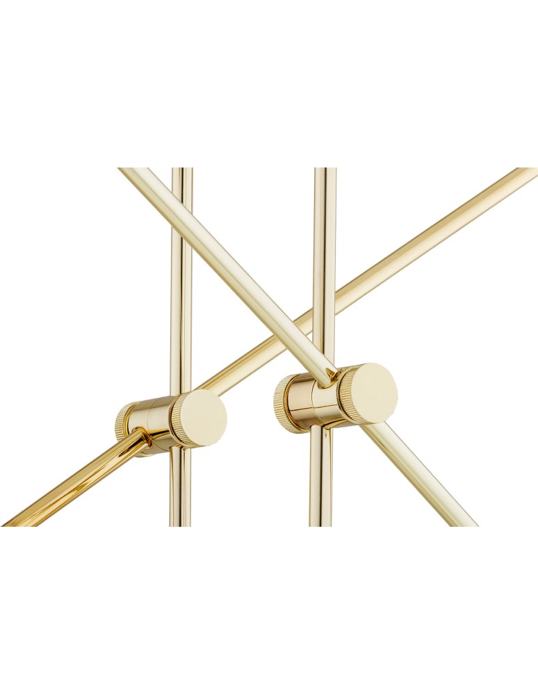 Pendant lamps spheres - Argon ABSOS 1840 4-light pendant lamp with white and brown (marble) lampshades, brass glass frame, brass-plated steel - product kolory-swiatla.pl 6